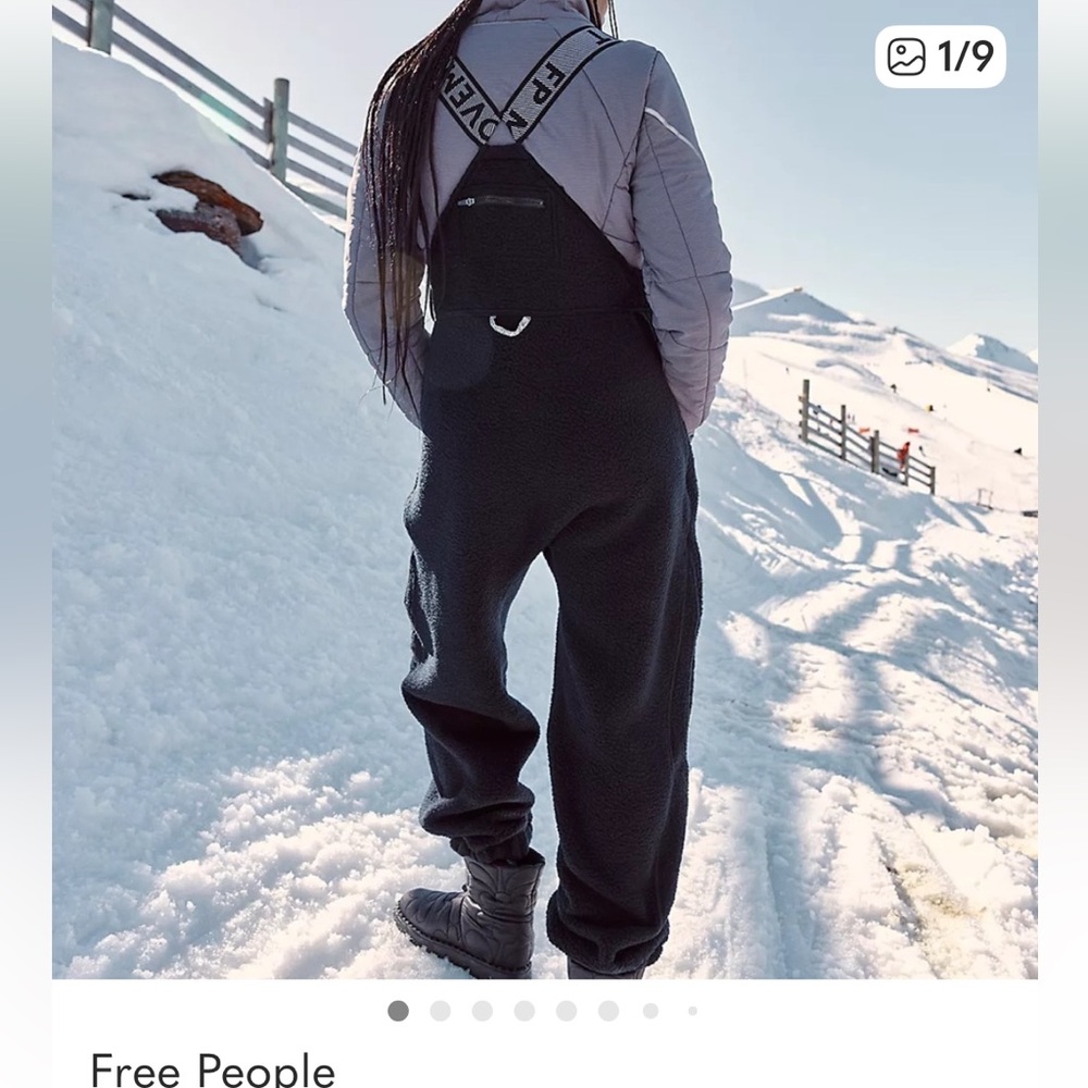 FREE PEOPLE MOVEMENT Black Hit The Slopes Salopette L
